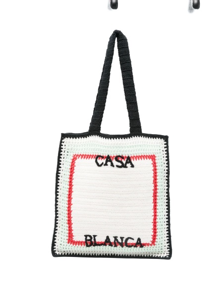 Geanta de mana Casablanca alba din bumbac