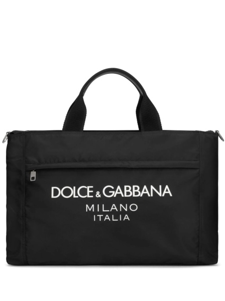 Geanta de mana Dolce & Gabbana neagra din piele si nylon