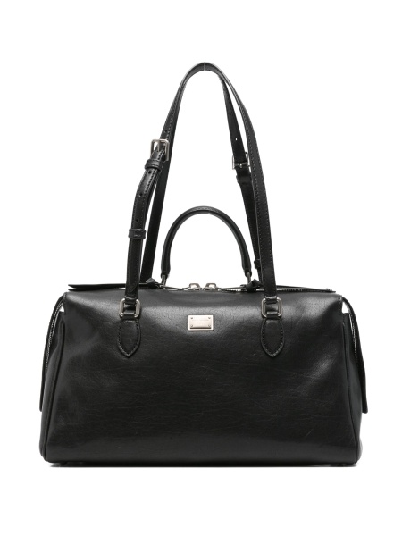 Geanta de mana Dolce & Gabbana neagra din poliuretan si piele