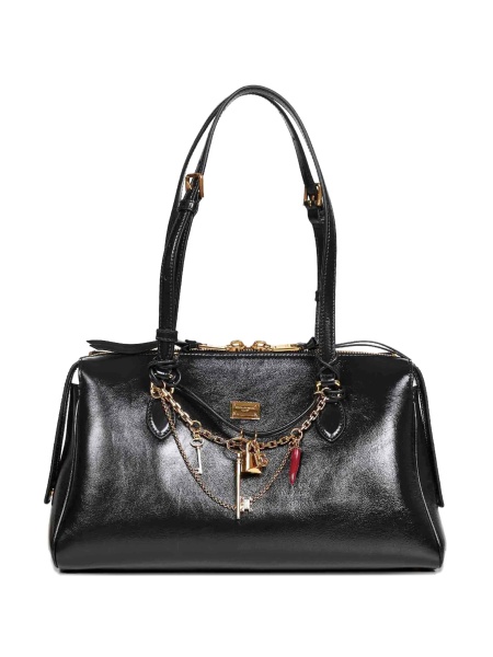 Geanta de mana Dolce & Gabbana neagra din pvc si piele