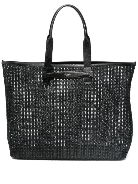 Geanta de mana Dolce & Gabbana neagra din vascoza si bumbac