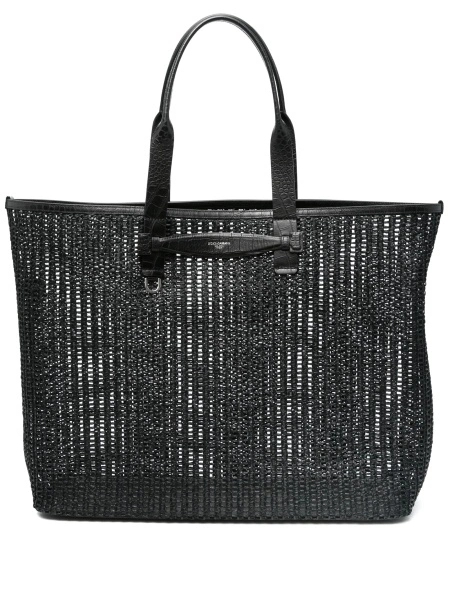 Geanta de mana Dolce & Gabbana neagra din vascoza si bumbac
