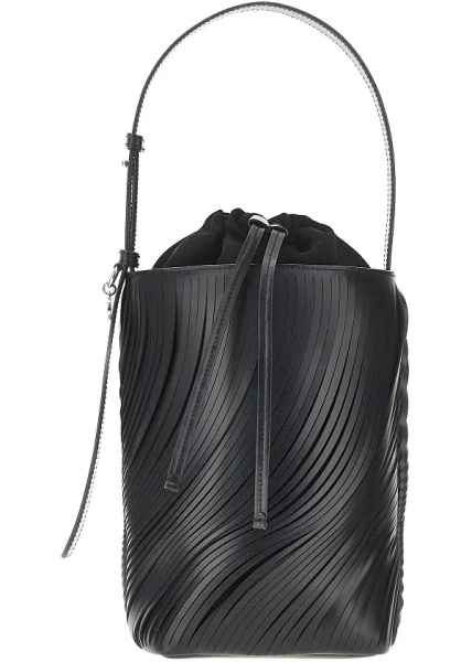 Geanta de mana Fringed cut leather bucket bag
