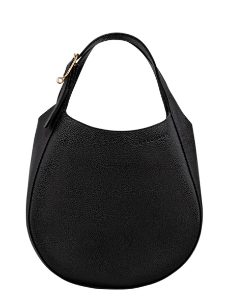 Geanta de mana Handbag 'Le Foulonné' with Zip Closure in Black Leather for Women