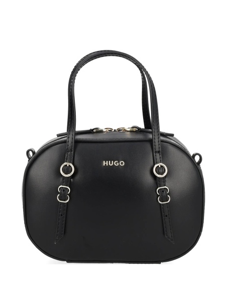 Geanta de mana Hugo Boss neagra din poliuretan si poliester reciclat