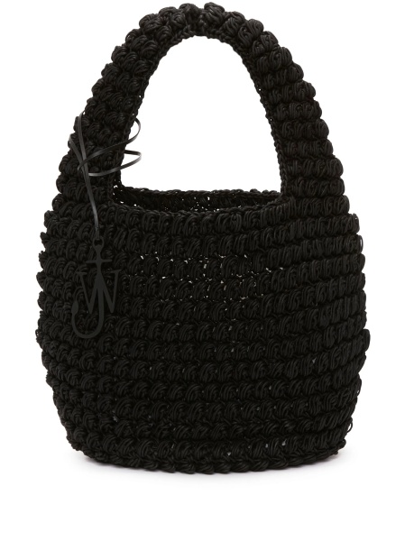 Geanta de mana JW Anderson neagra din bumbac si poliuretan