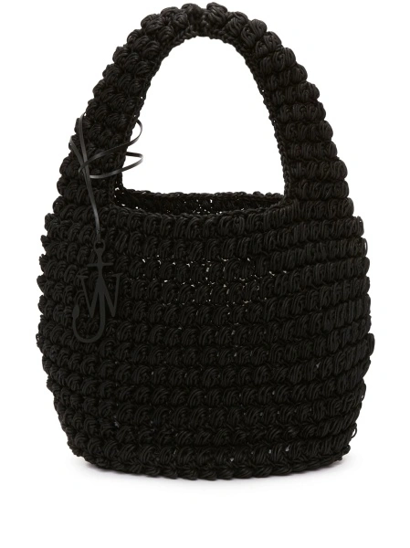 Geanta de mana JW Anderson neagra din bumbac si poliuretan