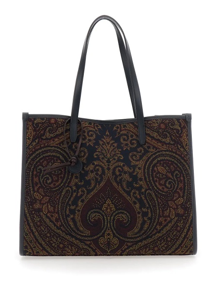 Geanta de mana 'Lovetrotter' Brown Tote bag with Jacquard motif in Denim for Women