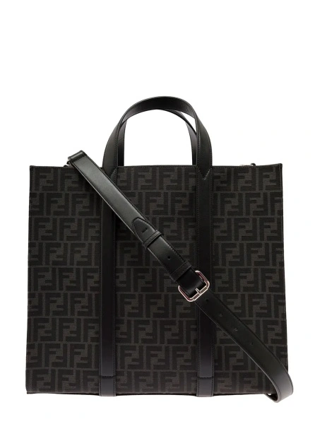 Geanta de mana Shopper in Tech Fabric Jacquard FF Fendi Man
