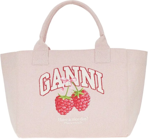 Geanta de mana Shopping bag with Raspberries print