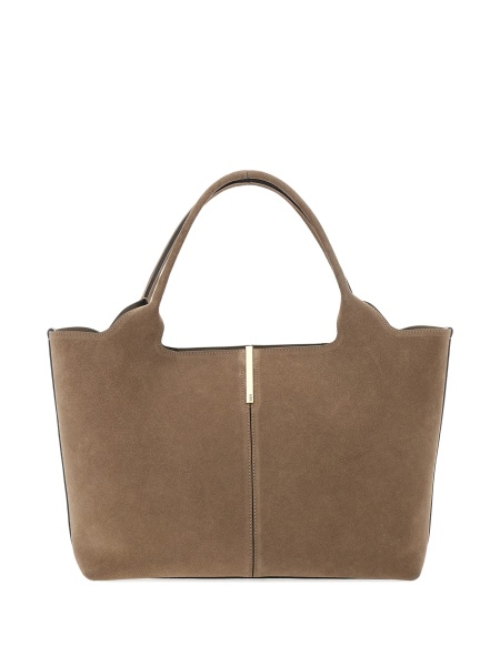 Geanta de mana TOD'S maro din piele intoarsa