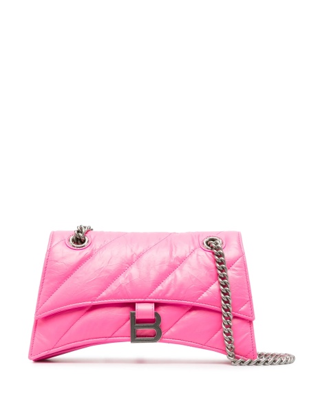 Geanta de umar Balenciaga Crush roz din piele