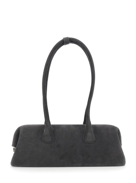 Geanta de umar 'Boat Wide' Brown Shoulder bag with Two Top Handles in Suede for Women