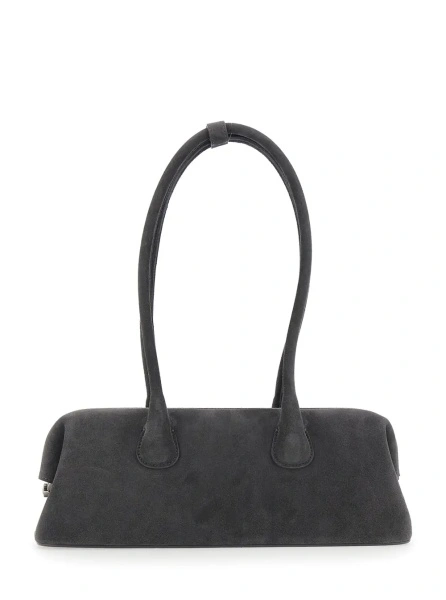 Geanta de umar 'Boat Wide' Brown Shoulder bag with Two Top Handles in Suede for Women
