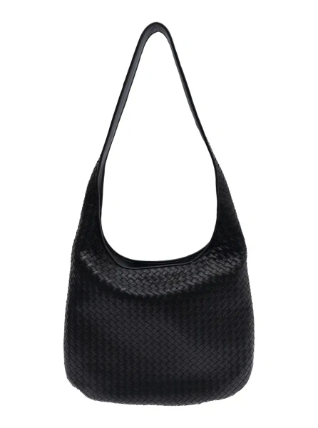 Geanta de umar Bottega Veneta neagra din piele 'Veneto'
