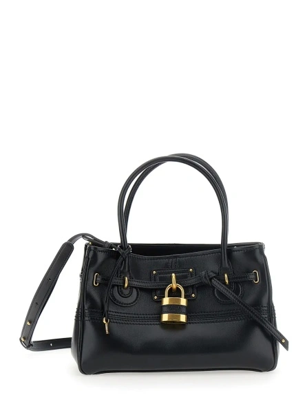 Geanta de umar Chloe neagra din piele 'Paddington Sling'