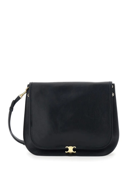 Geanta de umar Crossbody bag 'Besace Companion' with Triomphe Plate Closure and Adjustable and Removable Black Leather Strap for Women