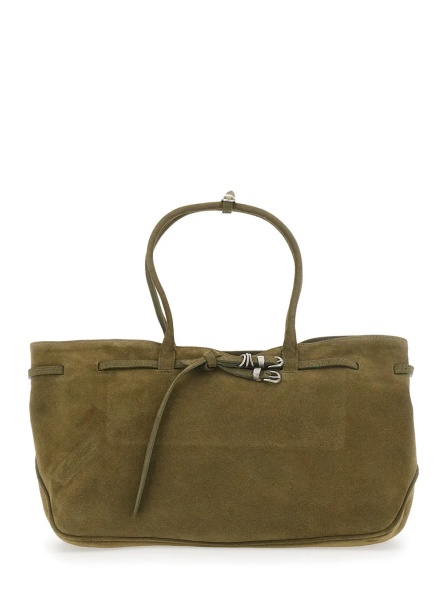 Geanta de umar 'Grandma Used Large' green Shoulder bag with adjustable strap on the front in suede for women