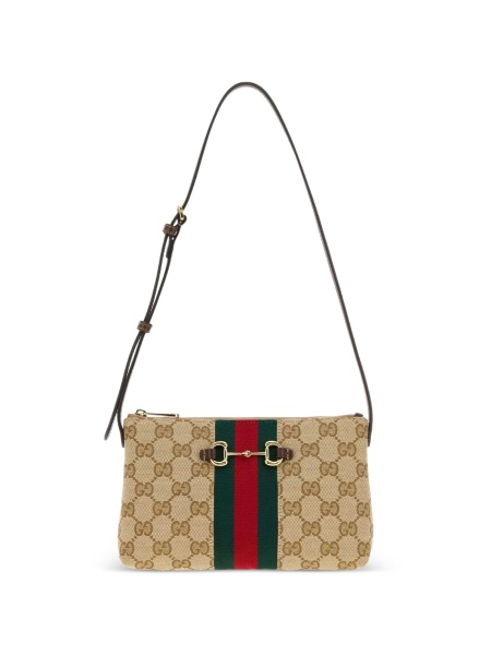 Geanta de umar Gucci Horsebit neutra din material textil