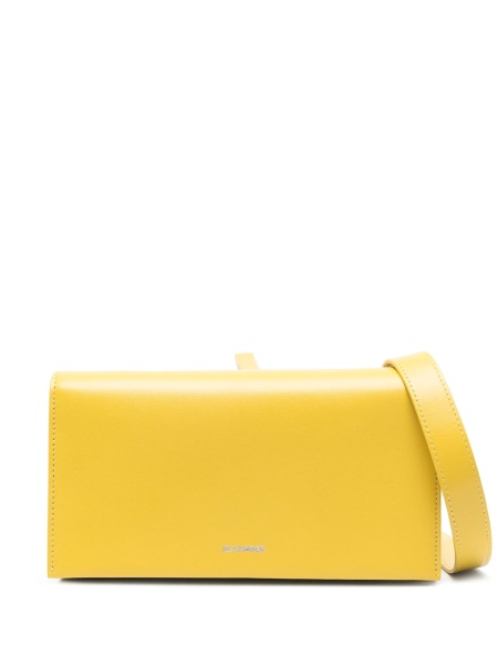 Geanta de umar Jil Sander galbena din piele