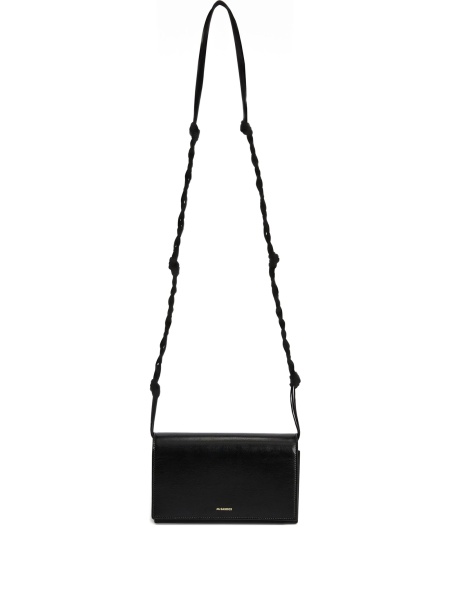 Geanta de umar Jil Sander neagra din piele