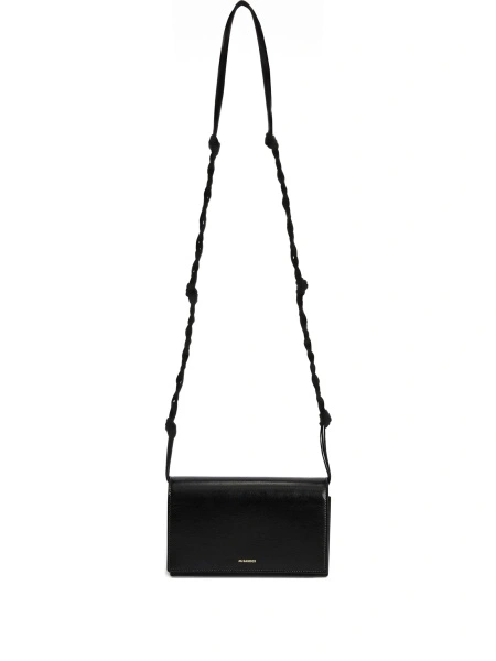 Geanta de umar Jil Sander neagra din piele