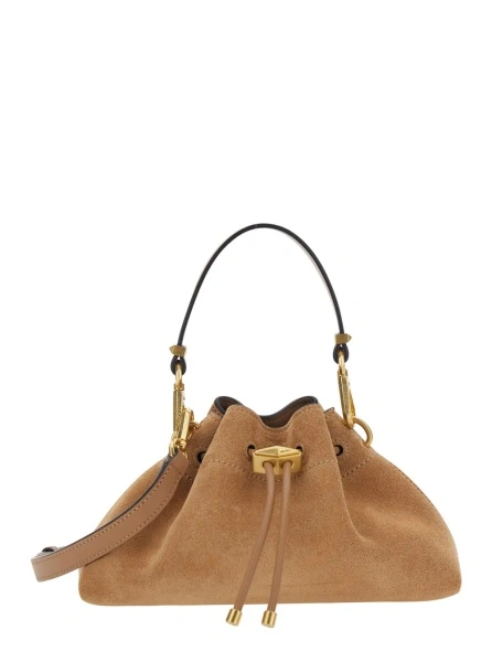 Geanta de umar Jimmy Choo bej din piele intoarsa