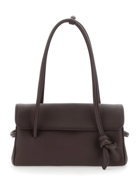 Geanta de umar 'Le Turismo Long' Brown Shoulder bag with Knot on the Front and Two Top Handles in Leather Women