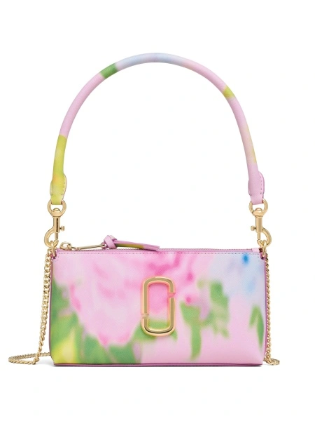 Geanta de umar Marc Jacobs snapshot roz din piele si poliuretan
