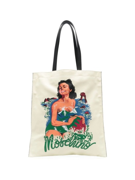 Geanta de umar Moschino galbena din piele