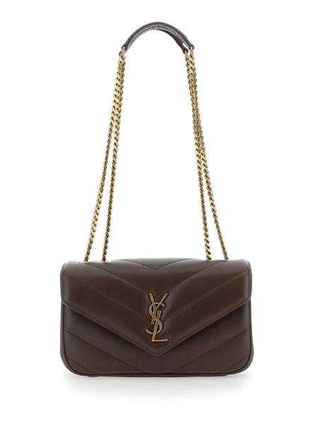 Geanta de umar Saint Laurent 'Loulou' maro din piele 'LOULOU small'