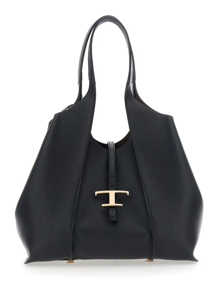 Geanta de umar TOD'S 'T Timeless' neagra din piele