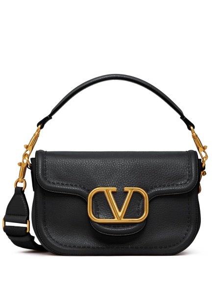 Geanta de umar Valentino Garavani neagra din polyester si piele