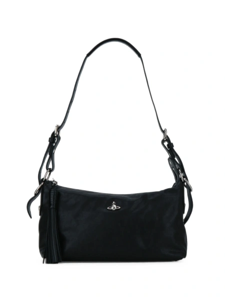 Geanta de umar Vivienne Westwood neagra din piele intoarsa