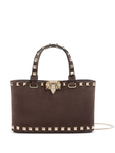 Geanta mini Valentino Garavani Rockstud maro din bos taurus