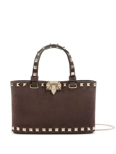 Geanta mini Valentino Garavani Rockstud maro din bos taurus