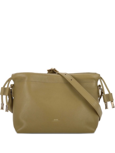 Geanta tip postas A.P.C. verde din poliuretan si polyester