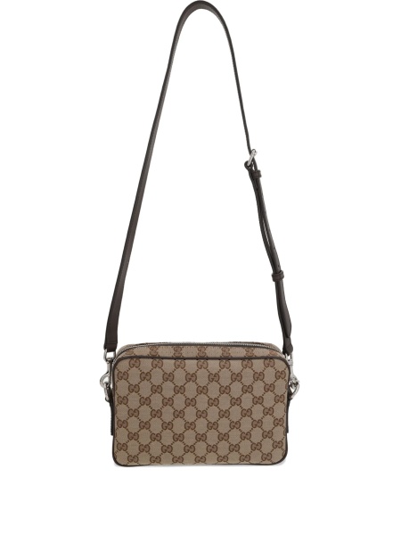 Geanta tip postas Gucci neutra din piele si material textil