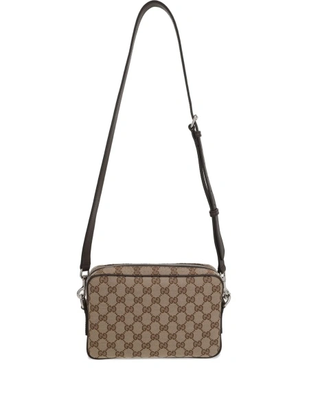 Geanta tip postas Gucci neutra din piele si material textil