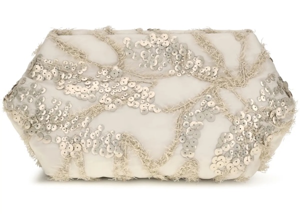 Genti Embroidered silk organza Clutch
