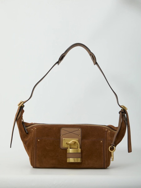 Genti Paddington Suede Crossbody Bag