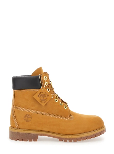 Ghete Beige 'Premium' Lace-Up Ankle Boots with Logo Imprint on the Side in Leather for Men