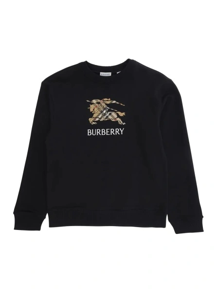 Hanorac Burberry Kids negru din bumbac