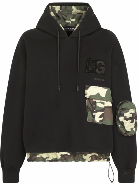 Hanorac Dolce & Gabbana negru din nylon si polyester