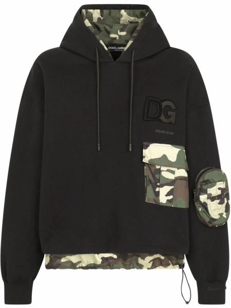 Hanorac Dolce & Gabbana negru din nylon si polyester