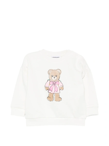 Hanorac Moschino alb din bumbac
