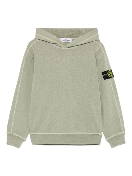 Hanorac Stone Island verde din bumbac