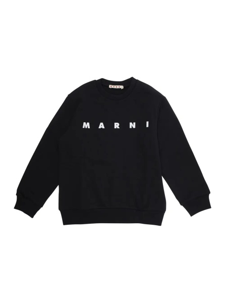 Hanorace Black Crewneck Sweatshirt with Logo Lettering in Cotton Boy