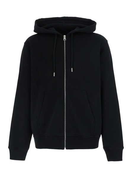 Hanorace black Hooded sweatshirt with logo on the back in cotton for men