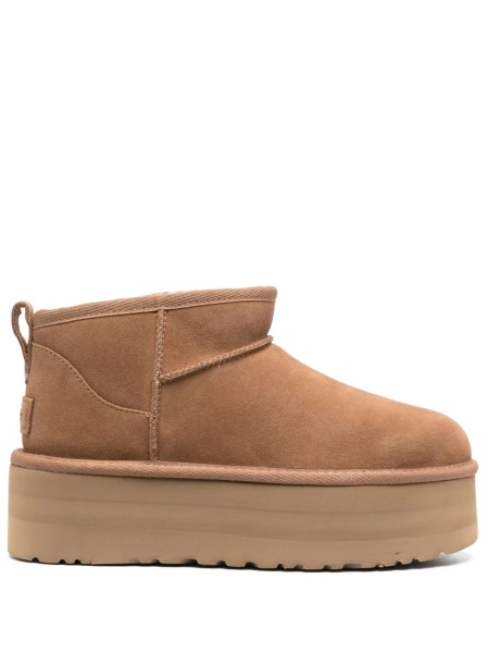 Incaltaminte UGG maro din lana si lyocell